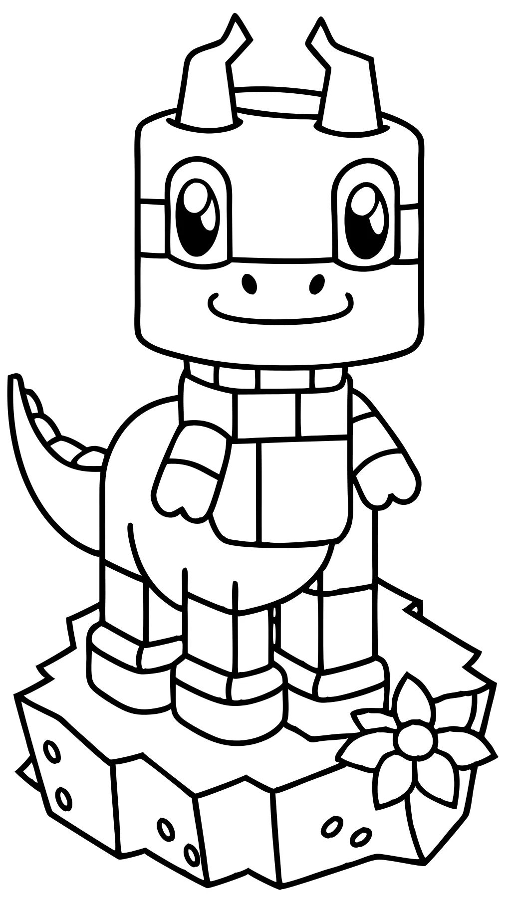 baby mindcraft dragon coloring page